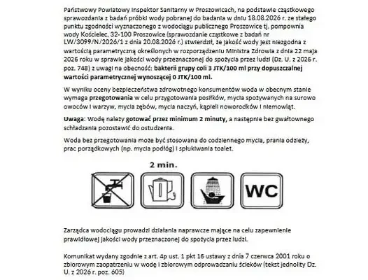 Woda w Lekszycach wymaga przegotowania – wydano komunikat sanitarny