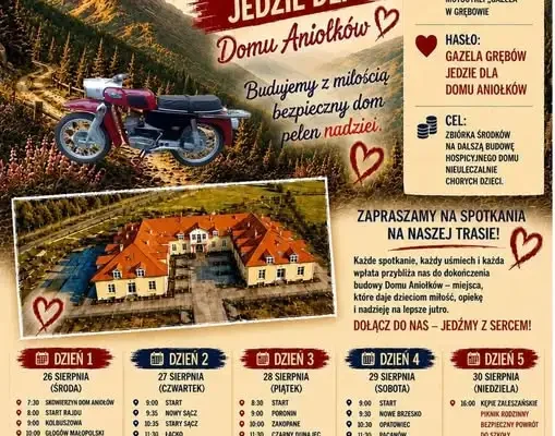 Motocykliści z Gazeli Grębów zawitają do Opatowca – wesprzyj budowę Hospicyjnego Domu Aniołków