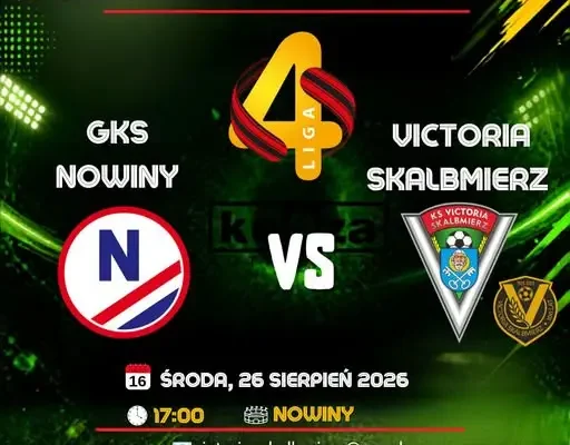 GKS Nowiny i Victoria Skalbmierz zmierzą się w 4. kolejce IV ligi