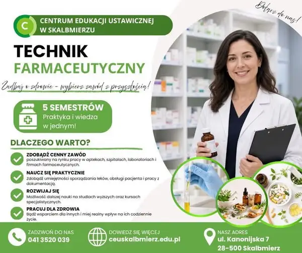 Technik farmaceutyczny – ostatnie dni rekrutacji w Skalbmierzu
