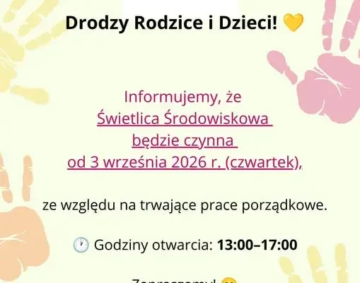 Świetlica Środowiskowa w Kazimierzy Wielkiej wznawia działalność od 3 września