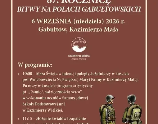 87. rocznica Bitwy na Polach Gabułtowskich – uroczystości w niedzielę