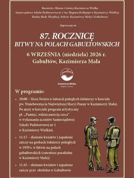 87. rocznica Bitwy na Polach Gabułtowskich – uroczystości w niedzielę