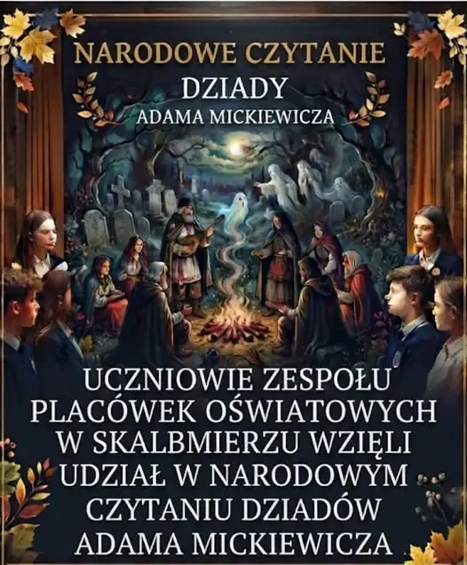Narodowe Czytanie „Dziadów” w Skalbmierzu – uczennice z klasy 8B zachwyciły interpretacją