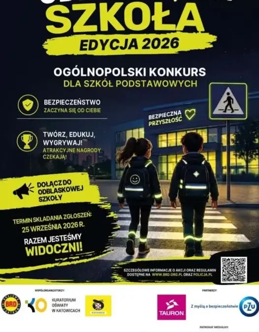 Szkoła bierze udział w konkursie „Odblaskowa Szkoła 2026”