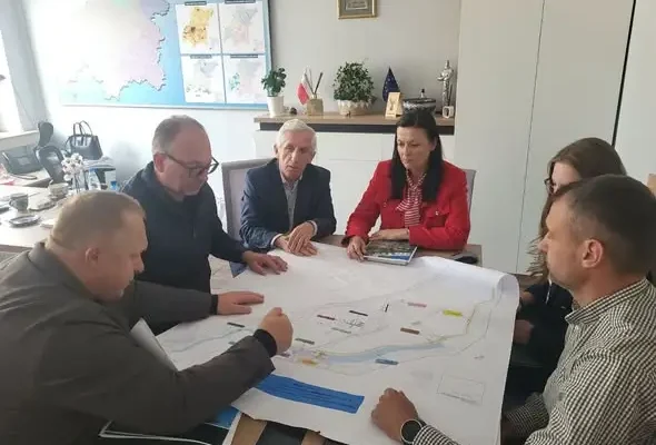 Spotkanie w sprawie projektu zielono-niebieskiej infrastruktury w Kazimierzy Wielkiej