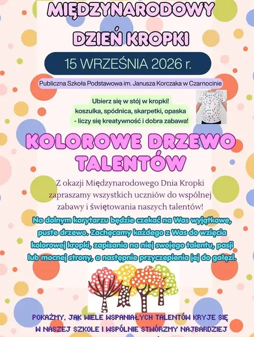 Dzień Kropki w Czarnocinie – samorząd uczniowski zaprasza do zabawy