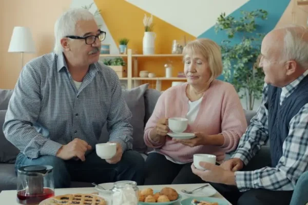 Międzypokoleniowe spotkanie przy kawie i gofrach w szkole