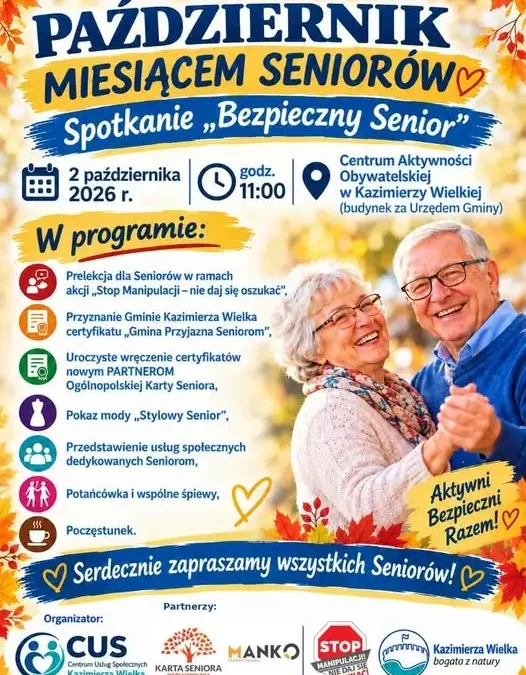 Bezpieczny Senior w Kazimierzy Wielkiej – spotkanie już 2 października