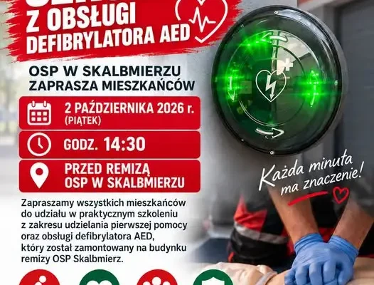 Skalbmierz: pierwszy AED w gminie już na remizie OSP. Jutro szkolenie dla mieszkańców