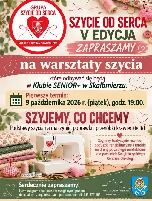 Szycie od Serca w Skalbmierzu – warsztaty ruszają już 9 października