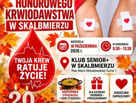 Skalbmierz: 20. jubileuszowa akcja krwiodawstwa już 18 października