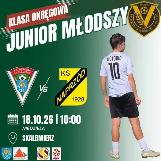 Victoria Skalbmierz zmierzy się z Naprzodem Jędrzejów w klasie okręgowej juniorów młodszych