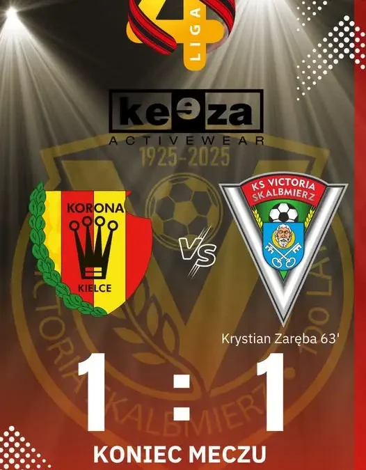 Remis Victorii Skalbmierz w Kielcach. Krystian Zaręba strzelił gola