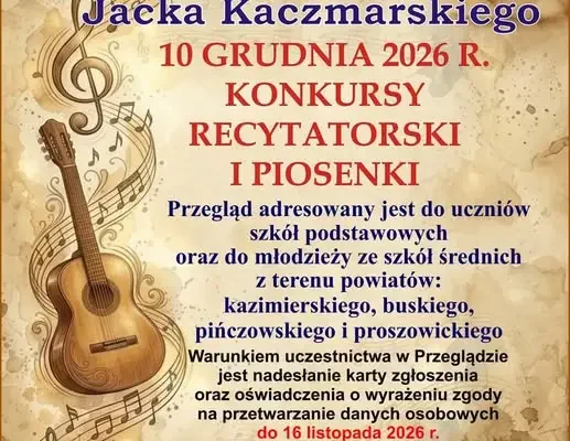 22. Przegląd Twórczości Jacka Kaczmarskiego w Kazimierzy Wielkiej – zapisy do 16 listopada